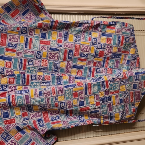 27 SB  scrub snap front ties in back to cinch waist p2p 21.5 - Picture 2 of 4